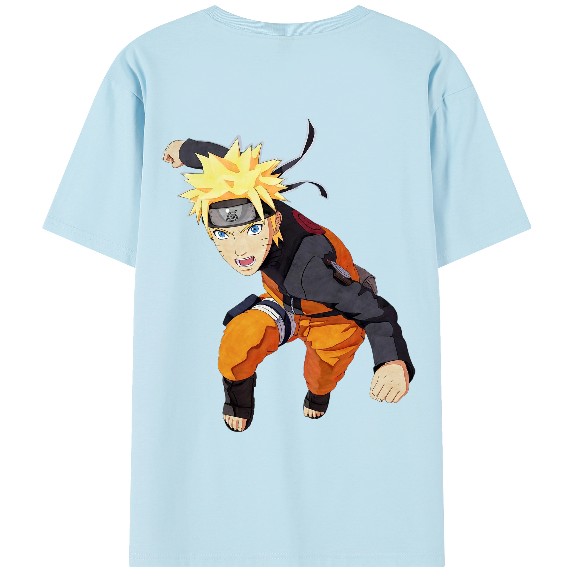 （画像用） NARUTO -ナルト- うずまき ナルト Uzumaki Naruto 綿100％半袖Tシャツ（背面プリント）